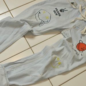 ASOS Embroidered Jeans (String tie)